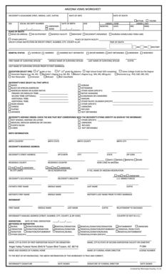 Arizona VSIMS Death Worksheet
