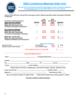 ISSCC Conference Materials Order Form