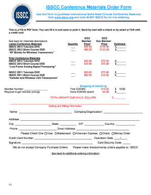 ISSCC Conference Materials Order Form