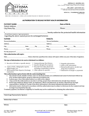 Authorization to Release Patient Health Information