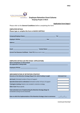 Employee Retention Grant Scheme Application Form