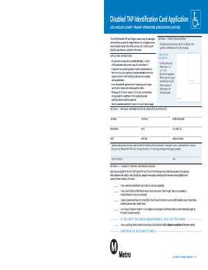 Disabled TAP Identification Card Application