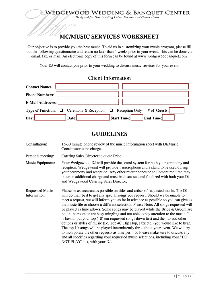 wedgewood music worksheet Preview on Page 1