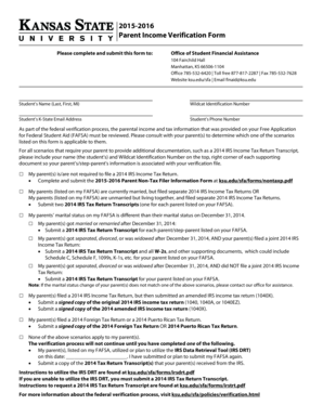 Parent Income Verification Form