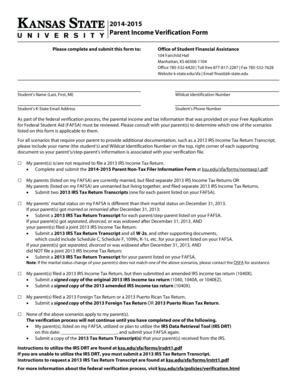 Parent Income Verification Form