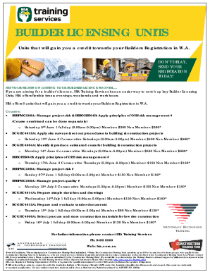 Builder Licensing Units Registration Form
