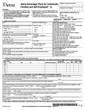 Aetna Advantage Health Insurance Enrollment Form
