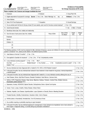 Evidence of Insurability Form