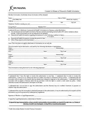 Consent for Release of Personal & Health Information