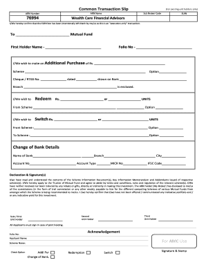 Common transaction form.rtf - wcfa