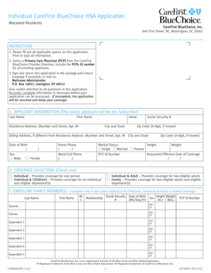 CareFirst BlueChoice HSA Application
