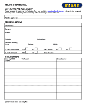 Application for Employment