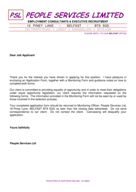 UK Job Application Form