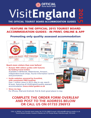 VisitEngland Accommodation Guide Order Form