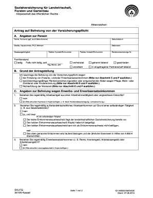 Antrag auf Befreiung von der Versicherungspflicht