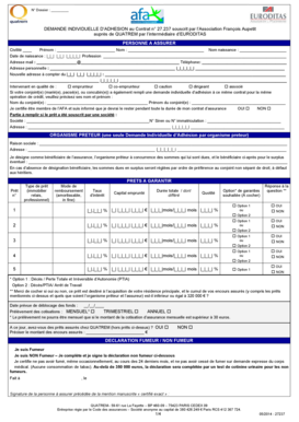 Demande d'adhésion à l'assurance emprunteur