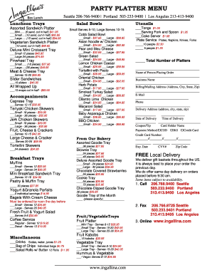 Catering Order Form
