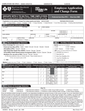 Employee Application and Change Form