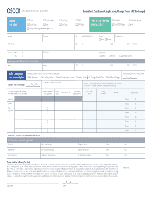 Individual Enrollment Application Change Form