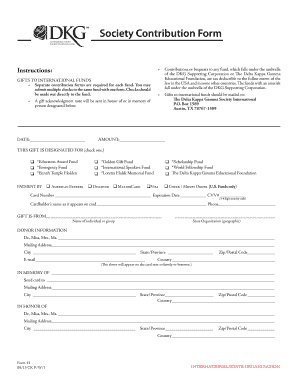 Society Contribution Form