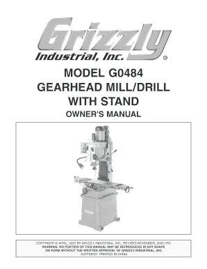 grizzly industrial mill drill with stand