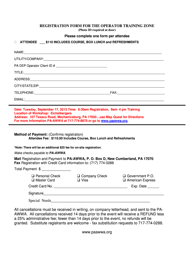 Fillable Online paawwa First Aid, CPR and Bloodborne Pathogens Training