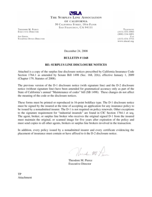 California Surplus Line Disclosure Notice