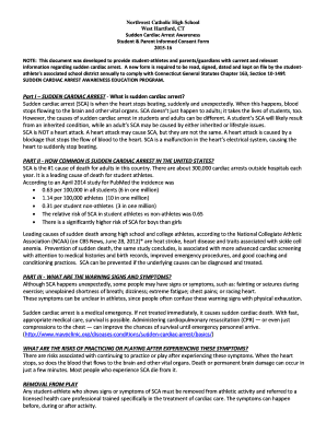 Sudden Cardiac Arrest Awareness Consent Form