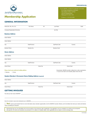 A&WMA Membership Application Form