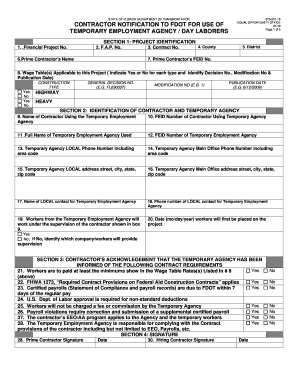 Contractor Notification to FDOT for Use of Equal Opportunity Office