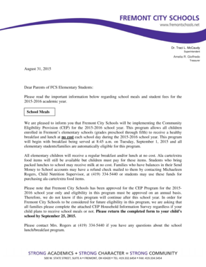 Fremont City Schools CEP Household Information Survey