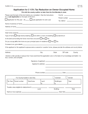 Ohio 2.5% Tax Reduction Application