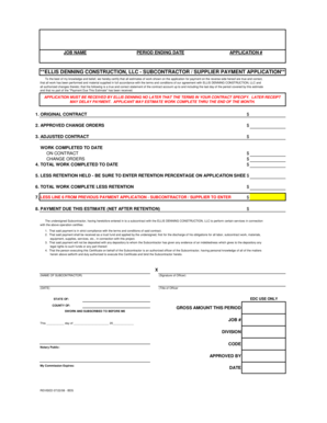 Subcontractor Payment Application