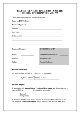 Freedom of Information Act Request Form
