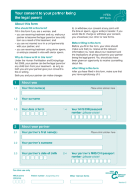 UK Legal Parent Consent Form