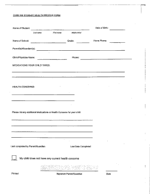 Illinois Kindergarten Physical Exam Form