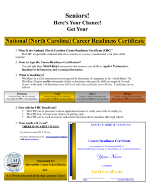 North Carolina Career Readiness Certificate