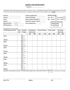 Quarterly M/WBE Compliance Report