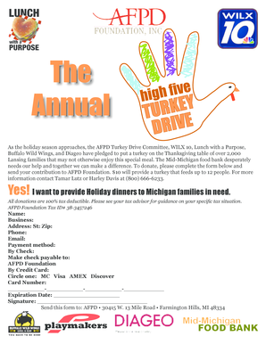 AFPD Turkey Drive Donation Form
