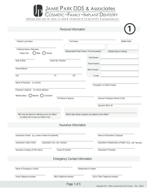 Patient Medical and Dental Information Form