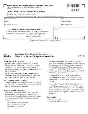 North Dakota Fiduciary Return Payment Voucher