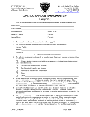 California Construction Waste Management Plan