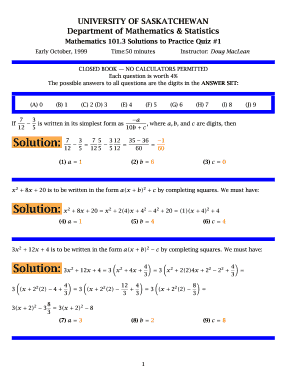 Solution - The Department of Mathematics & Statistics - University of ...