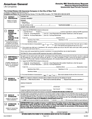 Annuity IRS Distributions Request Form