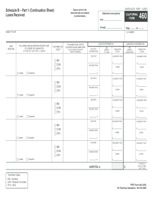 California Form 460 Schedule B