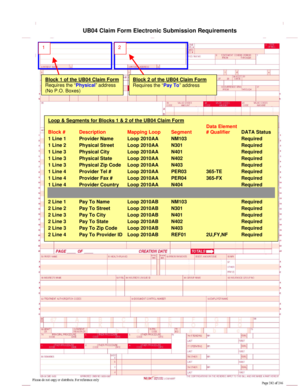 UB04 Claim Form Electronic Submission Requirements