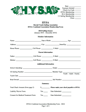 Hybrid resume examples - HYSA Combined Association Membership Form - 2010 ... - Hyra.us