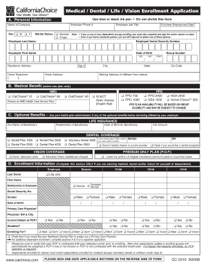 Medical Dental Life Vision Enrollment Application