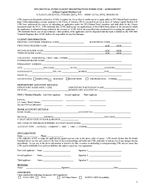 IPO/Mutual Fund Client Registration Form