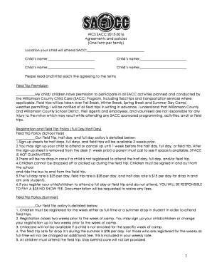 Williamson County SACC 2015-2016 Agreement